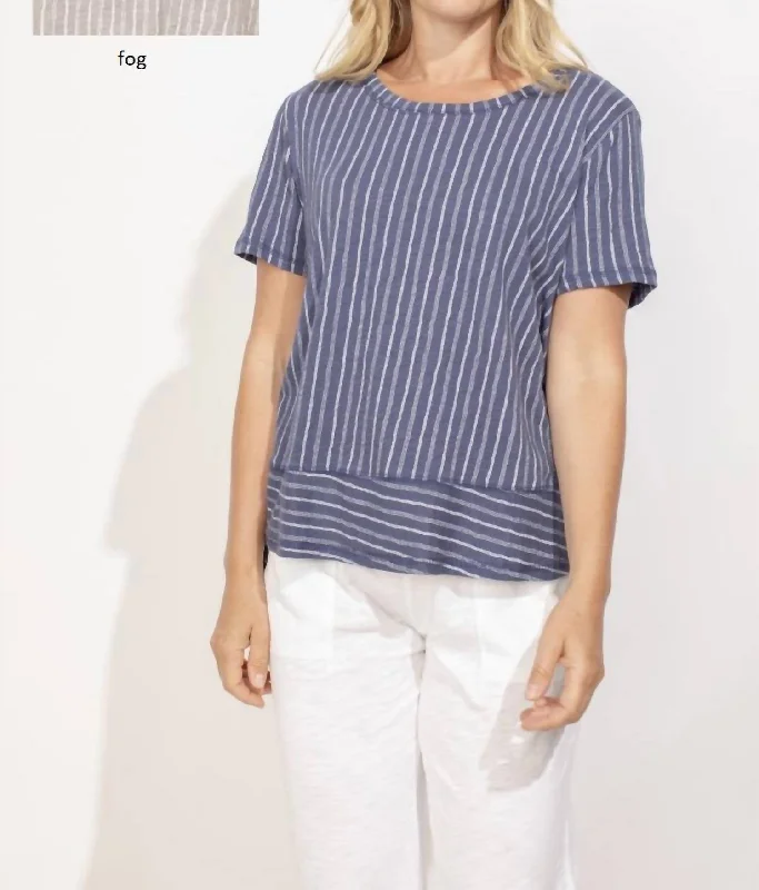 Cultural T-ShirtsBoxy Striped Tee In Fog