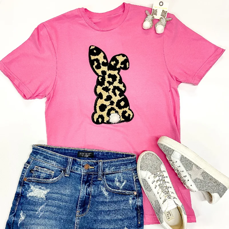 Festival T-ShirtsWild About Easter Chenille Bunny Patch Graphic Tee in Pink