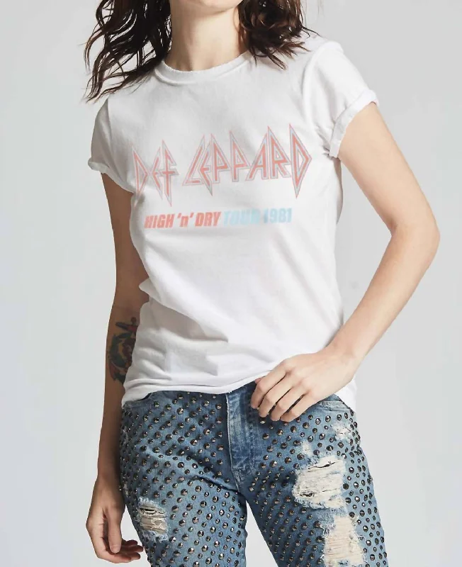 Hemp T-ShirtsDef Leppard High 'n' Dry Tour 1986 Tee In White