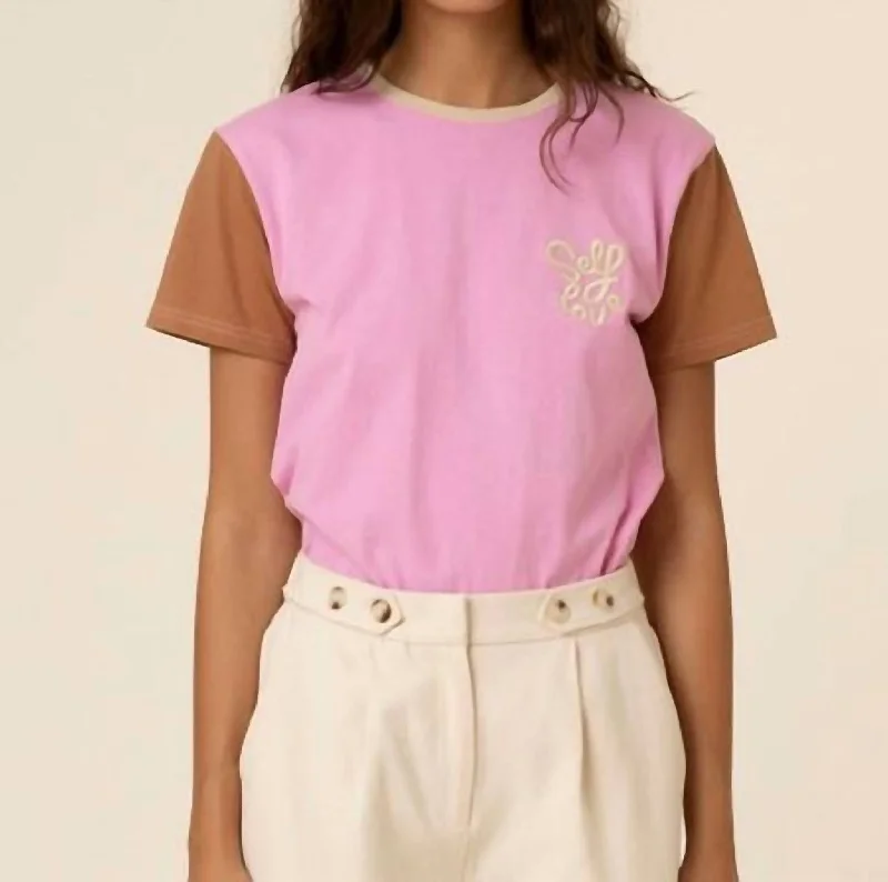 Recycled Fabric T-ShirtsSona Embroidered Tee In Rose