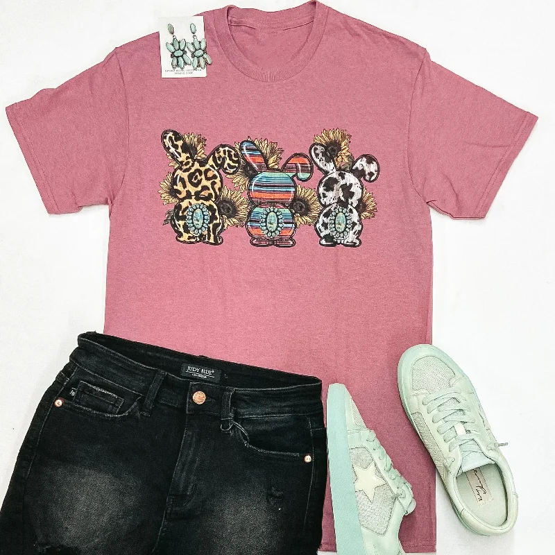 Retro T-ShirtsSouthwestern Easter Graphic Tee in Mauve Pink