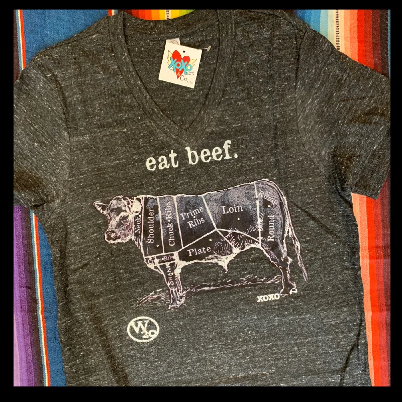 Blended Fabric T-ShirtsWest 20 Eat Beef Tee