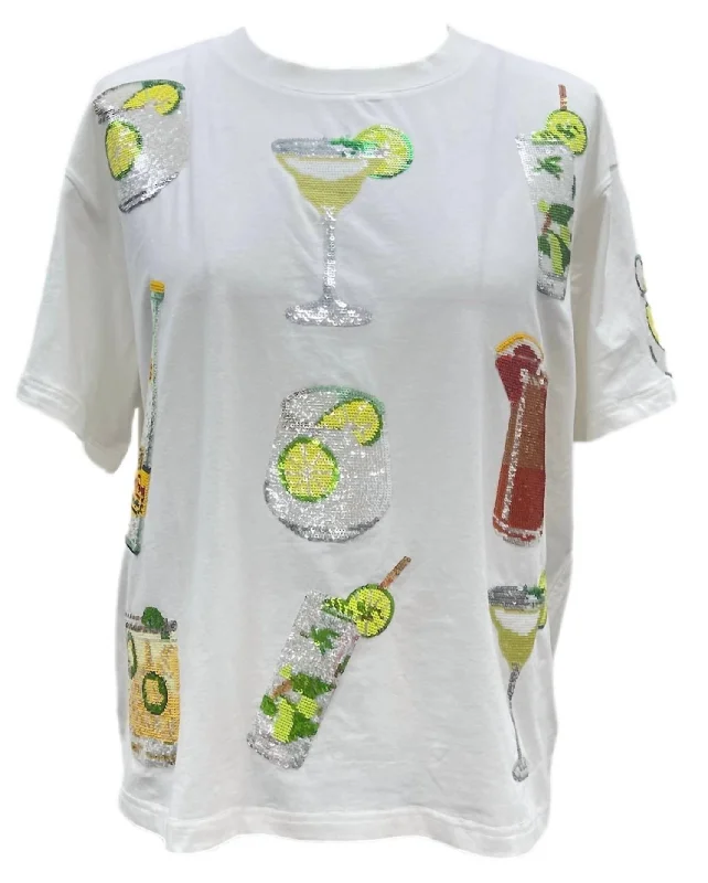 Metallic T-ShirtsWomen's Multi Drink Tee In White